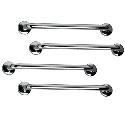 Barra de Apoio 60cm Inox Kit 4 Unidades Idoso Banheiro Box Acessibilidade Deficiente Cadeirante Supo