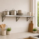 Ver imagem 4 de Kit 3 Prateleiras Inox de Parede 100x20cm Aço Inox Escovado