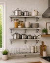 Ver imagem 3 de Kit 3 Prateleiras Inox de Parede 100x20cm Aço Inox Escovado