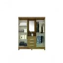 Ver imagem 3 de Guarda Roupa Casal 4 Portas C/Espelho 3 Gavetas Castanho