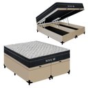 Ver imagem 2 de Cama Box Baú King Royal Air Pillow Top Molas Ensacadas Sintético Marrom