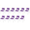 Cadeira Iso Base Branco Escola, Escritório Violeta Kit 11 Un - 2