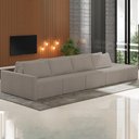 Ver imagem 2 de Sofá Ilha Modular com Puff para Sala Living 432cm Georgia K04 Bouclê Bege Escuro - Mpozenato