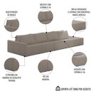 Ver imagem 3 de Sofá Ilha Modular com Puff para Sala Living 432cm Georgia K04 Bouclê Bege Escuro - Mpozenato