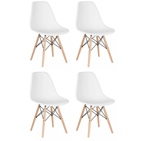 Conjunto 4 Cadeiras para Sala de Jantar Eames Eiffel Dkr