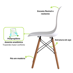 Conjunto 4 Cadeiras para Sala de Jantar Eames Eiffel Dkr - 11
