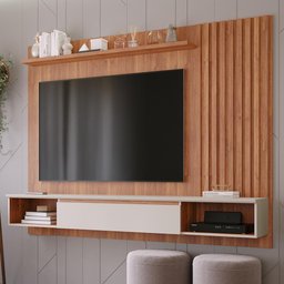 Painel Suspenso Bahamas Plus Cinamomo/off White para Tv até 65” - Permóbili - 2