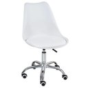 Ver imagem 2 de Kit 5 Cadeiras Saarinen Office Secretária Giratória Regulagem de Altura Rodízios Branco