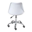 Ver imagem 3 de Kit 5 Cadeiras Saarinen Office Secretária Giratória Regulagem de Altura Rodízios Branco