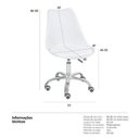Ver imagem 4 de Kit 5 Cadeiras Saarinen Office Secretária Giratória Regulagem de Altura Rodízios Branco
