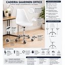 Ver imagem 6 de Kit 5 Cadeiras Saarinen Office Secretária Giratória Regulagem de Altura Rodízios Branco