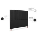 Ver imagem 4 de Cabeceira Estofada Cama Box Queen Carla 160cm Linho:preto