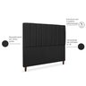 Cabeceira Estofada Cama Box Queen Carla 160cm Linho:preto - 4
