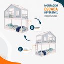 Ver imagem 5 de Beliche Infantil Montessoriano com Varanda Casinha Dos Sonhos Madeira Maciça Branco/ Azul Housin