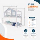 Ver imagem 3 de Beliche Infantil Montessoriano com Varanda Casinha Dos Sonhos Madeira Maciça Branco/ Azul Housin