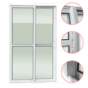 Ver imagem 3 de Porta Correr 2 Folhas Moveis 210 x 200 Elite c/Fecho Autom V.Liso Branco Brimak