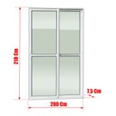 Ver imagem 4 de Porta Correr 2 Folhas Moveis 210 x 200 Elite c/Fecho Autom V.Liso Branco Brimak