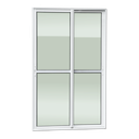 Ver imagem 1 de Porta Correr 2 Folhas Moveis 210 x 200 Elite c/Fecho Autom V.Liso Branco Brimak
