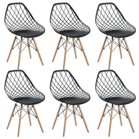 Conjunto 6 Cadeiras para Sala de Jantar Clarice Cloe Madeira Preto