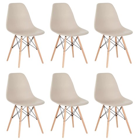 Conjunto 6 Cadeiras para Sala de Jantar Eames Eiffel Dkr