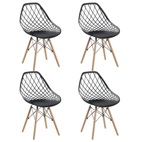 Conjunto 4 Cadeiras para Sala de Jantar Clarice Cloe Madeira Preto