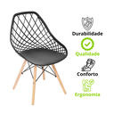 Ver imagem 7 de Conjunto 4 Cadeiras para Sala de Jantar Clarice Cloe Madeira Preto