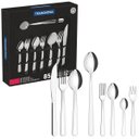Ver imagem 1 de Faqueiro Tramontina Malibu 85 Peças Aço Inox Jogo de Talheres Serve 12 Pessoas