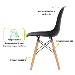 Conjunto 4 Cadeiras para Sala de Jantar Eames Eiffel Dkr - 10