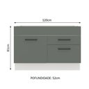 Ver imagem 5 de Balcão de Pia Madesa Agata 1 Porta e 2 Gavetas Branco