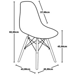 Conjunto 4 Cadeiras para Sala de Jantar Eames Eiffel Dkr - 4