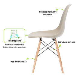 Conjunto 4 Cadeiras para Sala de Jantar Eames Eiffel Dkr - 9