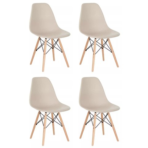 Conjunto 4 Cadeiras para Sala de Jantar Eames Eiffel Dkr