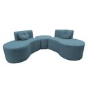 Ver imagem 6 de Sofá Modular Orgânico Monterrey 260cm + Puff Linho Azul Marinho
