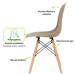 Conjunto 4 Cadeiras para Sala de Jantar Eames Eiffel Dkr - 10