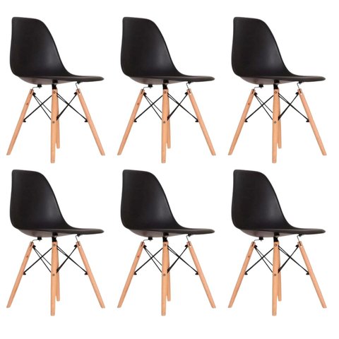 Conjunto 6 Cadeiras para Sala de Jantar Eames Eiffel Dkr