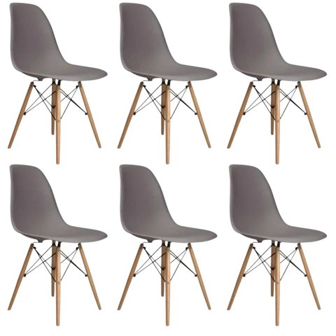 Conjunto 6 Cadeiras para Sala de Jantar Eames Eiffel Dkr