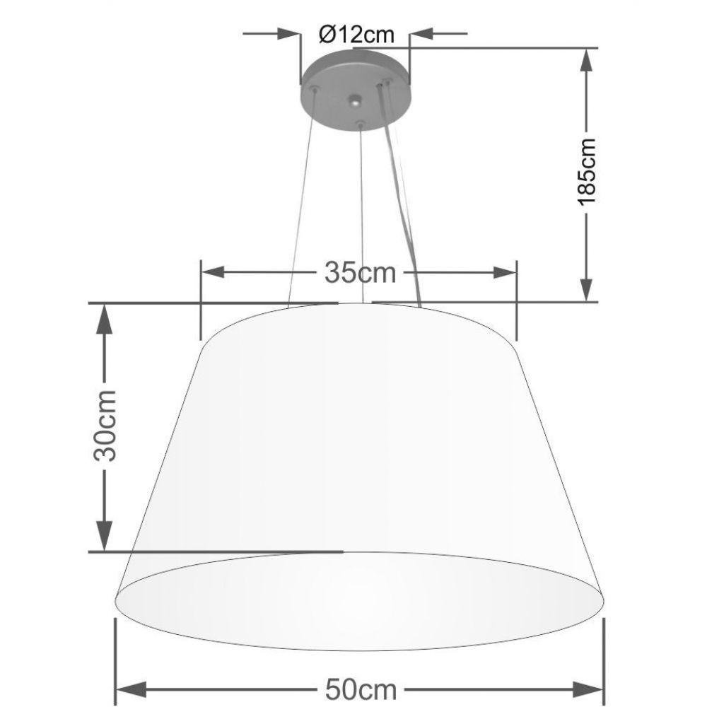 Lustre Pendente Cone Md-4141 30/50x35cm Bivolt Bordo - 2