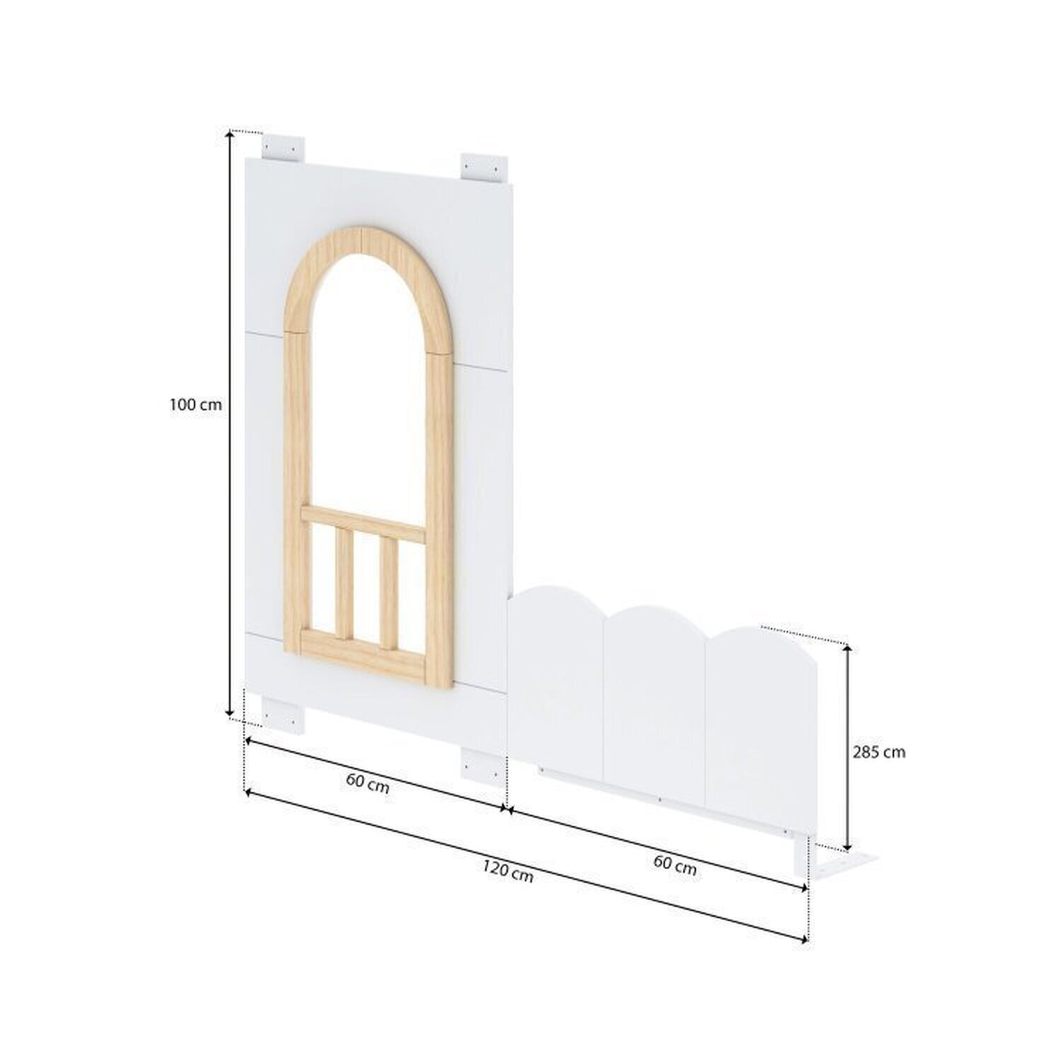 Cama Montessoriana Reversível Casinha com Telhado, Led, Janela e Grade Frontal New Garden Casatema - 11