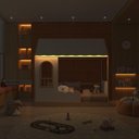 Ver imagem 3 de Cama Montessoriana Casinha com LED e Janela New Garden Casatema MadeiraOriginals Branco/Marrom