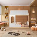 Ver imagem 1 de Cama Montessoriana Casinha com LED e Janela New Garden Casatema MadeiraOriginals Branco/Marrom