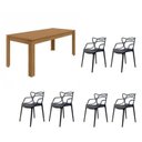 Ver imagem 2 de Conjunto Sala de Jantar Athenas com 6 Cadeiras Allegra Espresso Móveis Bege/Amêndoa/Preto