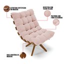 Ver imagem 7 de Kit 02 Poltronas Giratória Costela Veludo Rosê Base Madeira MA25 - D'Rossi