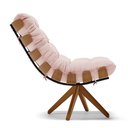 Ver imagem 4 de Kit 02 Poltronas Giratória Costela Veludo Rosê Base Madeira MA25 - D'Rossi