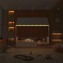 Ver imagem 3 de Cama Montessoriana Casinha com Led e grade New Garden Casatema MadeiraOriginals