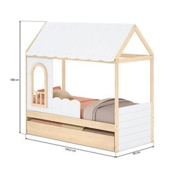 Bicama Reversível Casinha com Telhado, Led, Janela e Grade Frontal New Garden Casatema - 5