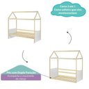 Ver mais imagens de Bicama Infantil Casinha com LED e Grade New Garden Casatema MadeiraOriginals Branco/Marrom