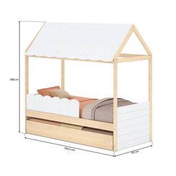 Bicama Reversivel Casinha com Telhado, Led e Grade Frontal Dupla New Garden Casatema - 5