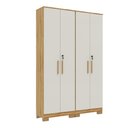 Ver imagem 2 de Conjunto de Armário Multiuso 2 Peças 100% MDF Prisma Espresso Móveis Bege/Amêndoa/Off White