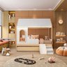 Bicama Reversivel Casinha com Telhado e Led, com Janela, Grade e Escadinha New Garden Casatema - 2
