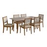 Conjunto Sala Jantar Mesa Tampo Bp Pés Madeira Maciça 6 Cadeiras Madeira - 2